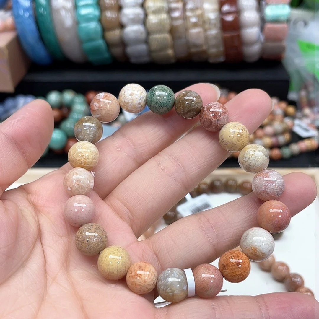 硅化珊瑚（珊瑚玉）手串未镶嵌V**艺619