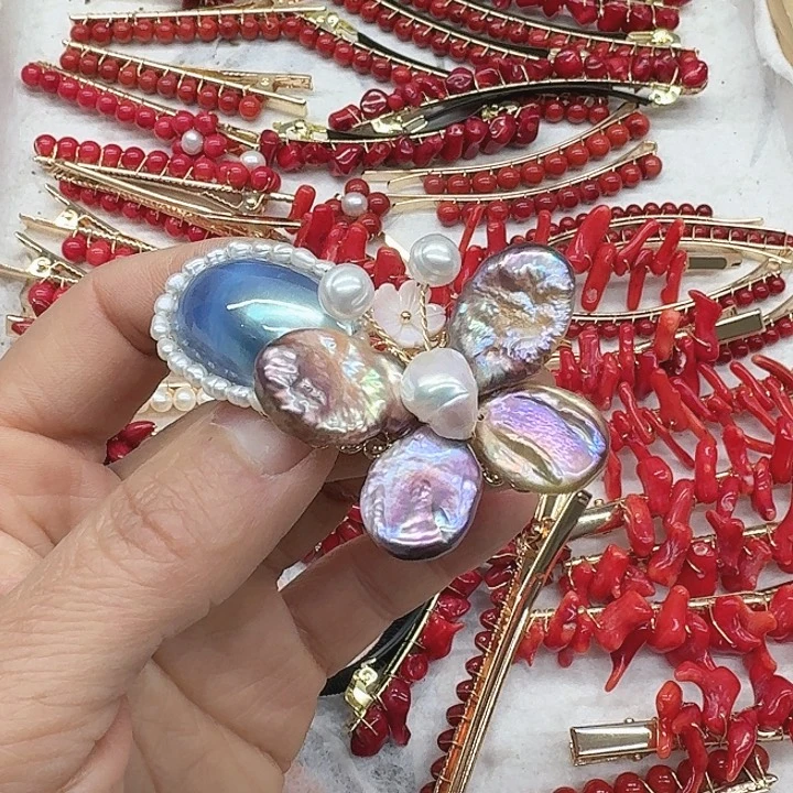 淡水珍珠发饰未镶嵌