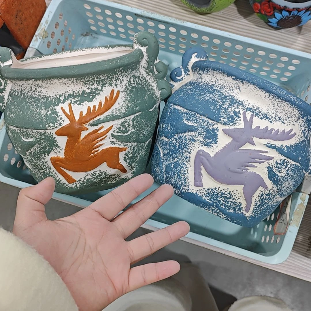 红陶吸水透气的白陶花盆凑满12发货