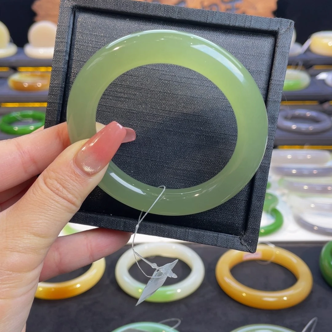 未镶嵌手镯和田玉高冰晴水手镯56