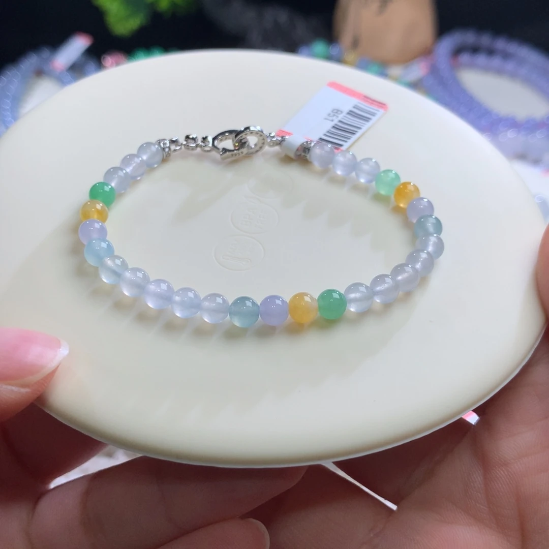 未镶嵌手链翡翠冰彩色卡5