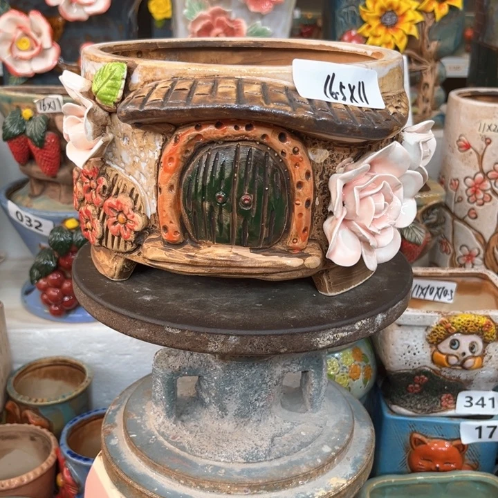 紫砂花盆粗陶材质多肉花盆