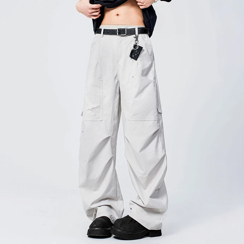 MTVO迈特优夏季薄款工装休闲裤男2025新款宽松直筒松紧腰休闲长裤