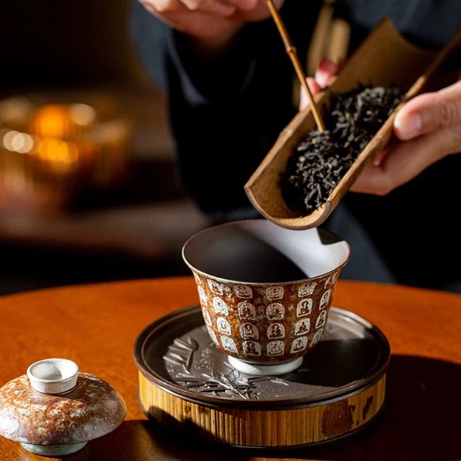 【万佛盖碗】180ml二才盖碗敦煌禅意防烫泡茶器功夫茶器复古茶具