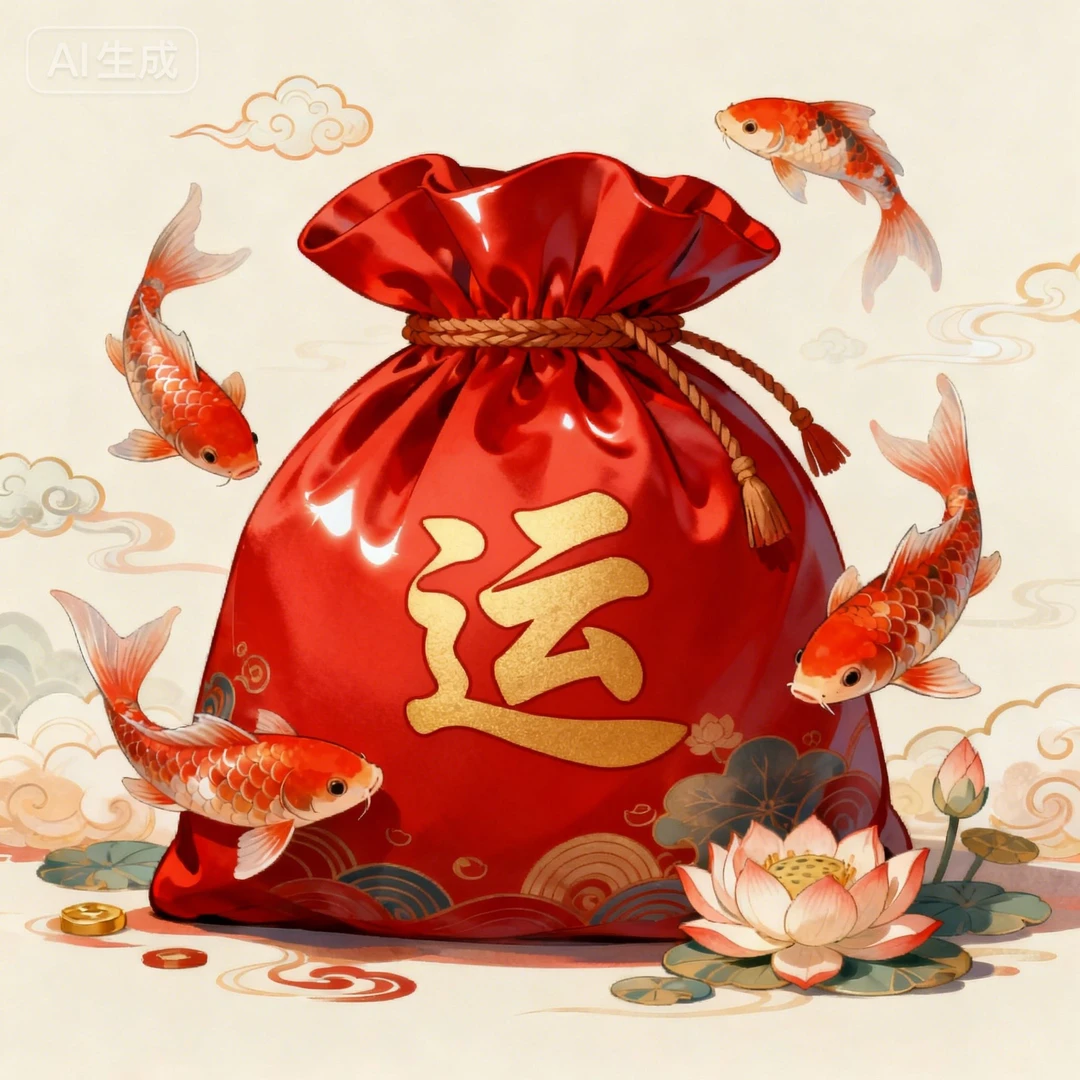 1号 泰岁 生肖贴福卡 手绘卡