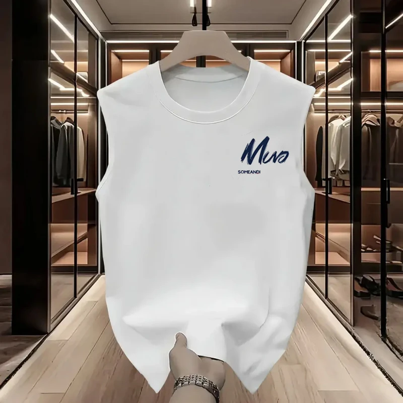 仓石一树夏季潮牌新款重磅印花圆领背心无袖宽松休闲t恤男士上衣