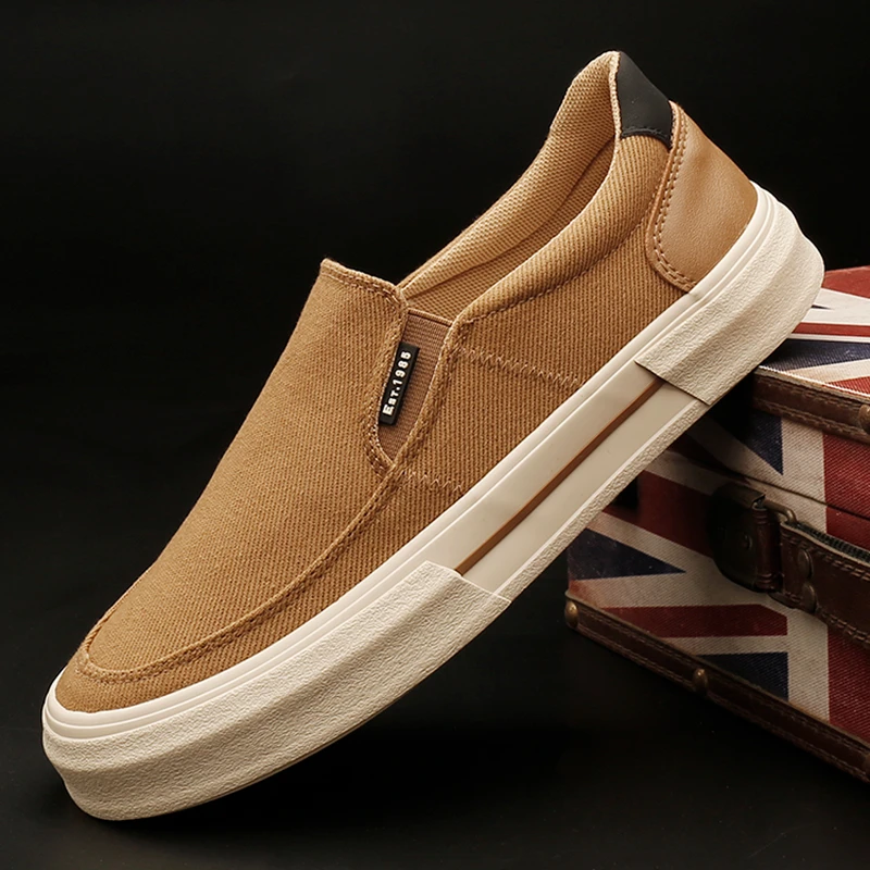 25813 男鞋透气潮鞋韩版百搭布鞋一脚蹬懒人休闲鞋秋季男士帆布鞋