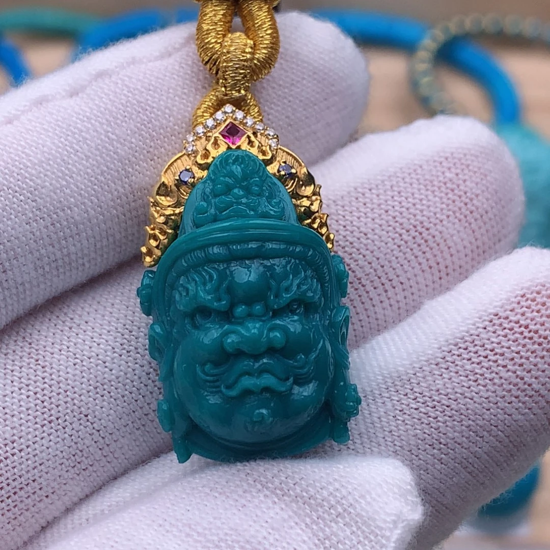 绿松石18K金镶嵌珠宝奇石