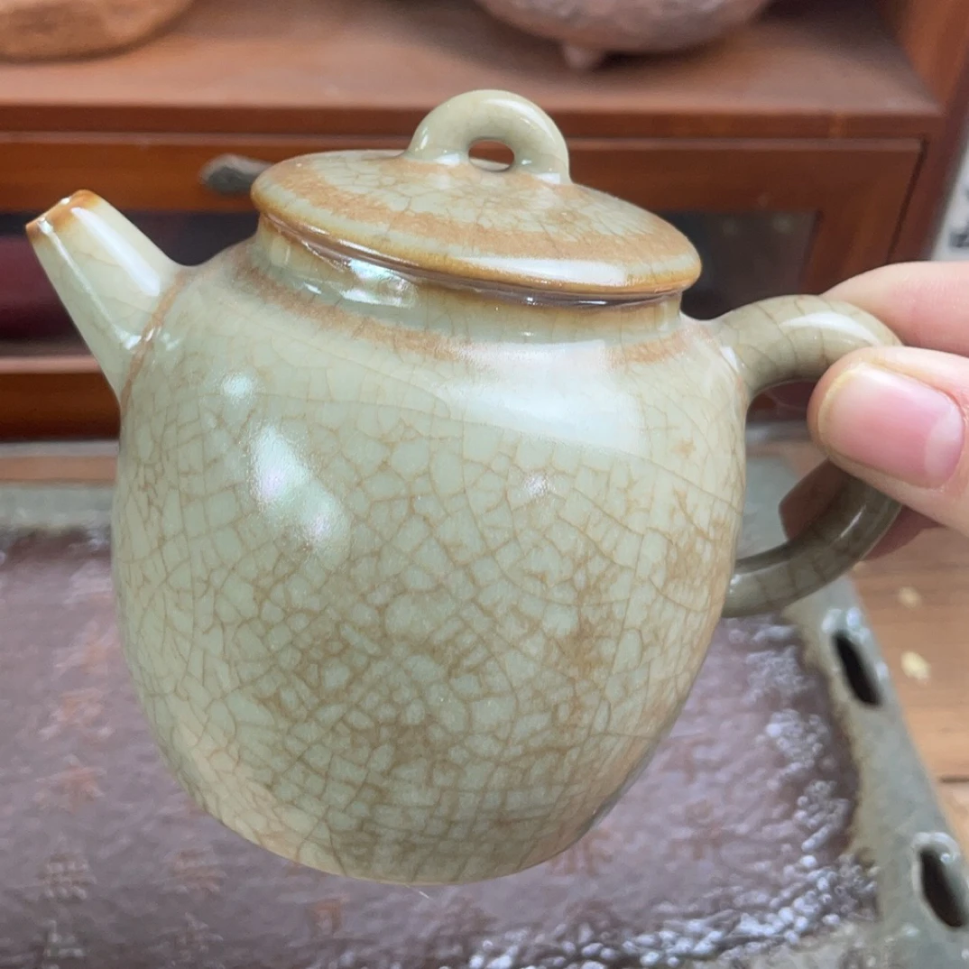 146号，柴汝秦权开片可养复古壶，容量200