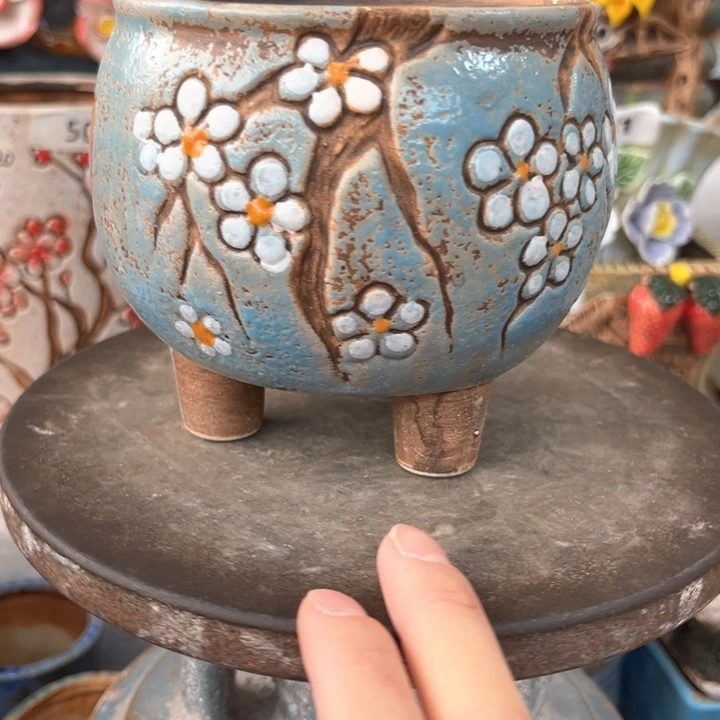 紫砂花盆粗陶材质多肉花盆