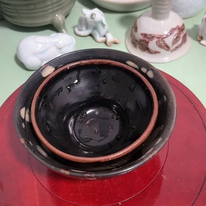 川***猫两个吉州窑的小盏