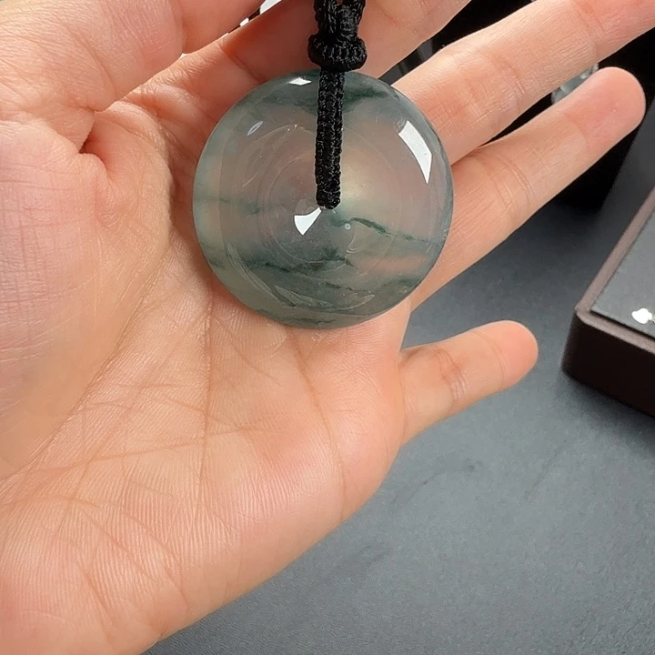 翡翠未镶嵌颈饰天然翡翠A货 平安扣