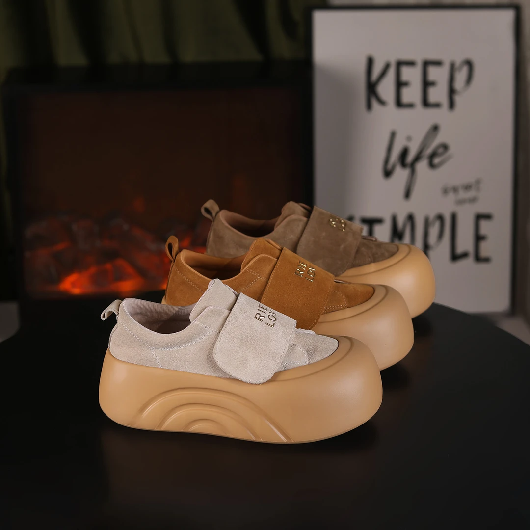 【阿布女鞋●拿铁】时尚厚底增高6cm复古潮流百搭女士休闲鞋329