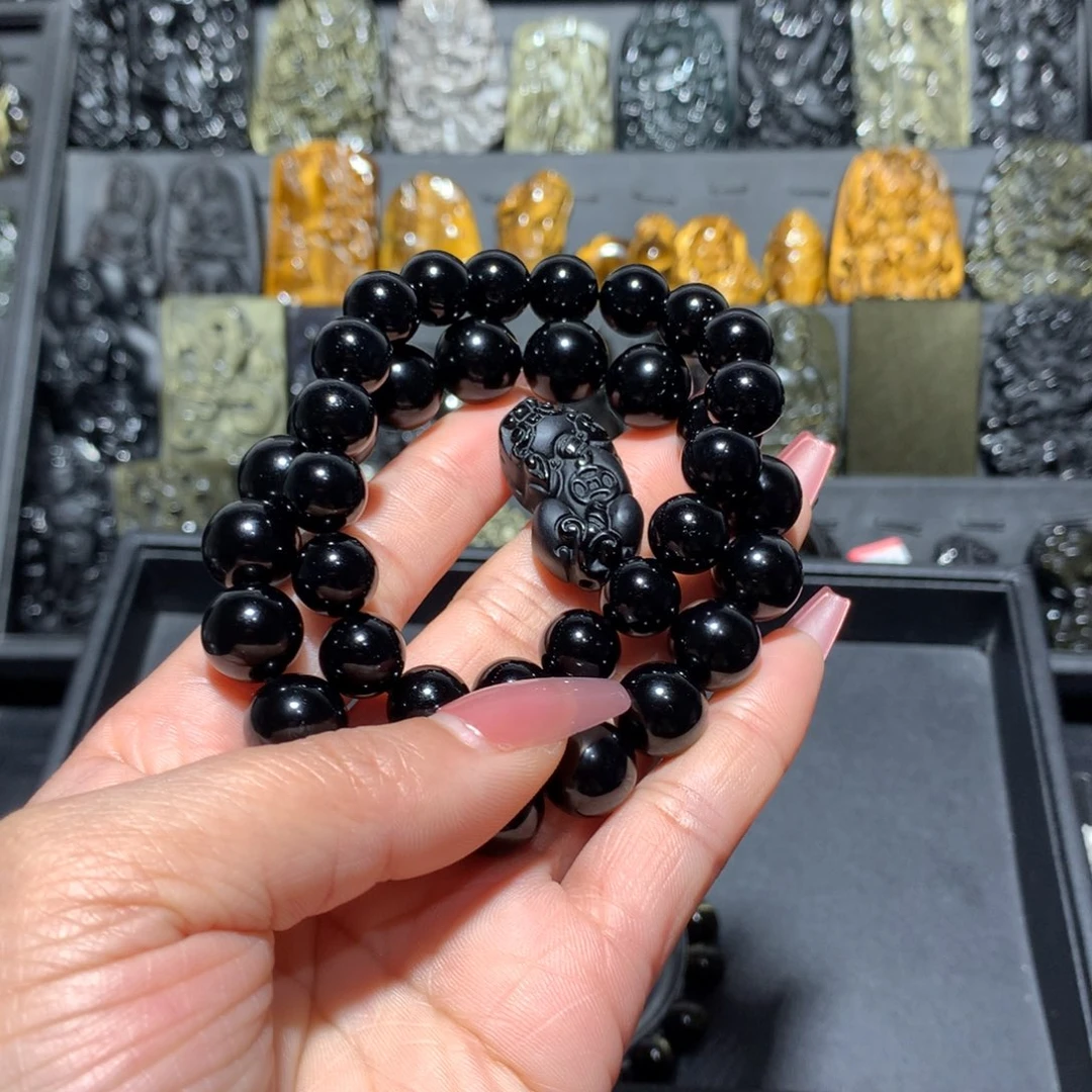 黑曜岩手链未镶嵌紫*子