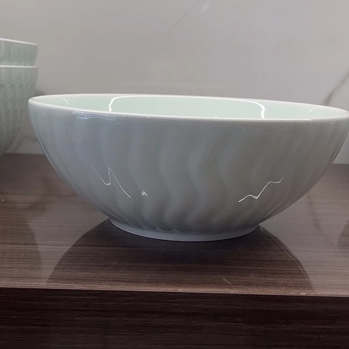9寸影青海浪碗陶瓷的