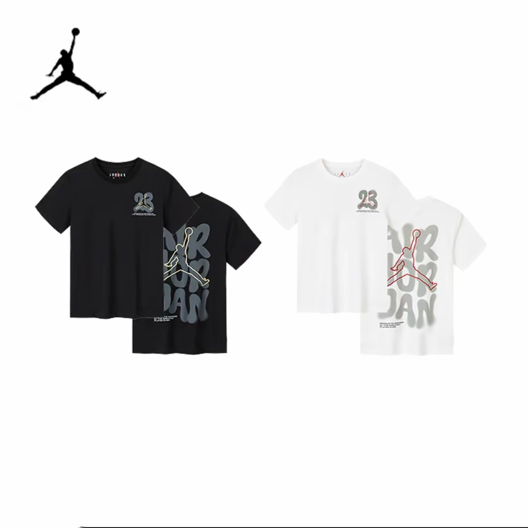 AIR JORDAN儿童夏季印花运动舒适男童装圆领短袖T恤JDB-TE-F366