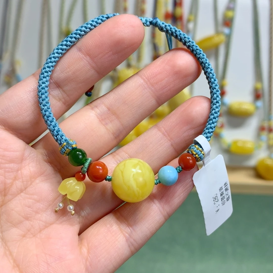 蜜蜡未镶嵌手链14mm