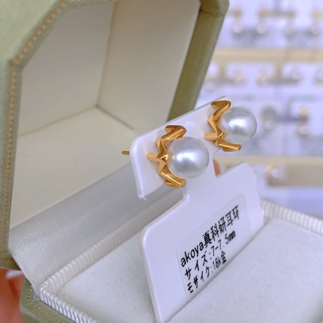 海水珍珠耳饰18K金镶嵌