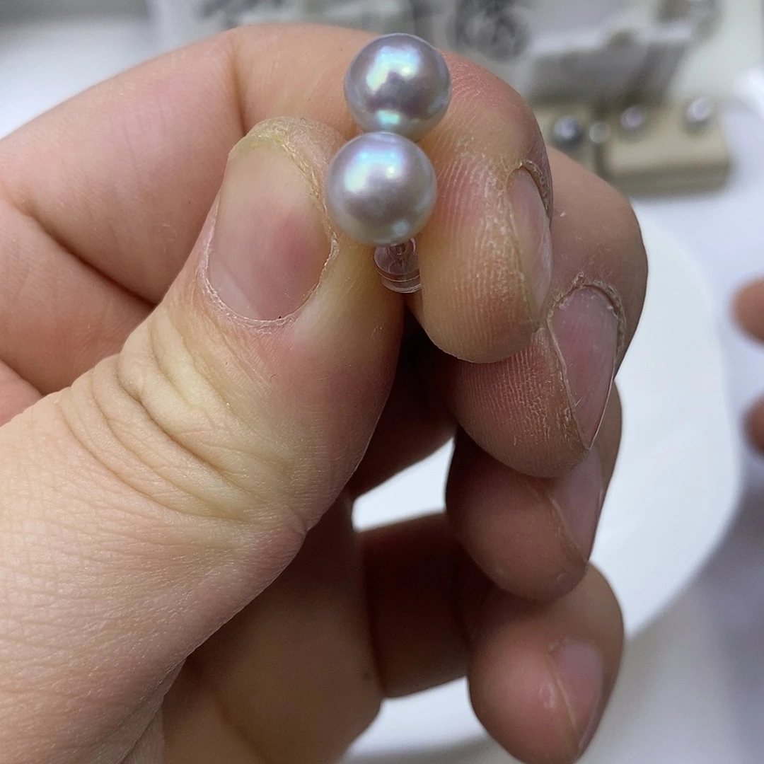 银S925镶嵌耳饰海水珍珠