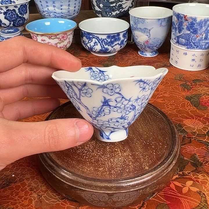 杯子陶青樵轩逃之夭夭花口杯
