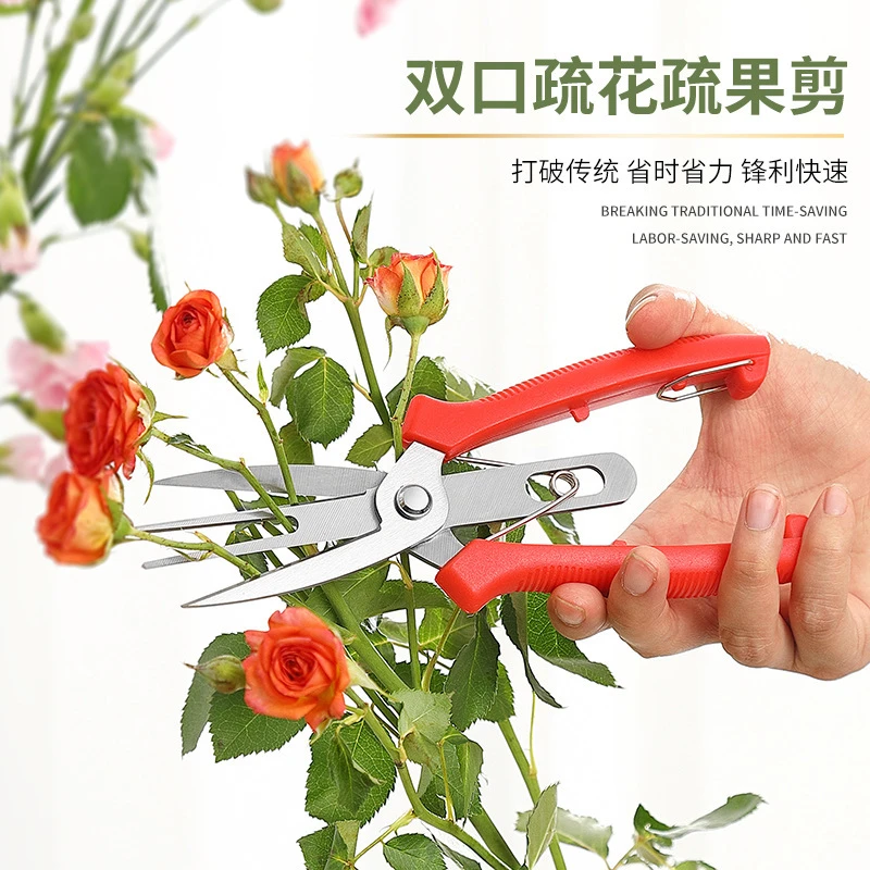 双刃疏果剪稀花剪双口剪疏花剪园林修枝剪果蔬采摘省时园林工具