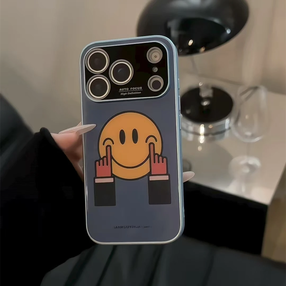 用力微笑适用iPhone17/16promax苹果15/14肤感大视窗ins手机壳