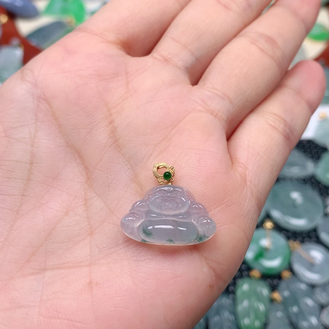 【闪购商品】翡翠吊坠(不含链)18K金镶嵌深****凡