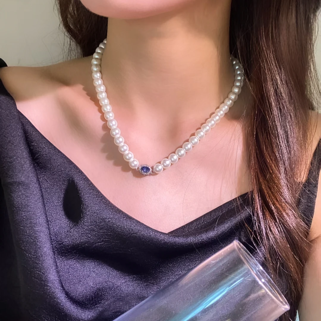 合金仿珍珠项链 新中式轻奢百搭串珠颈链气质甜美时尚百搭锁骨链