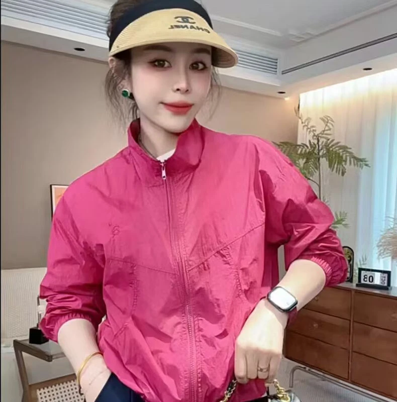 新款夏季短款防晒衣女时尚休闲百塔立领透气薄款防晒服外套