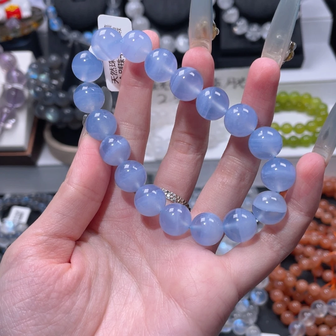 玛瑙/玉髓合金手链蓝纹玛瑙11m