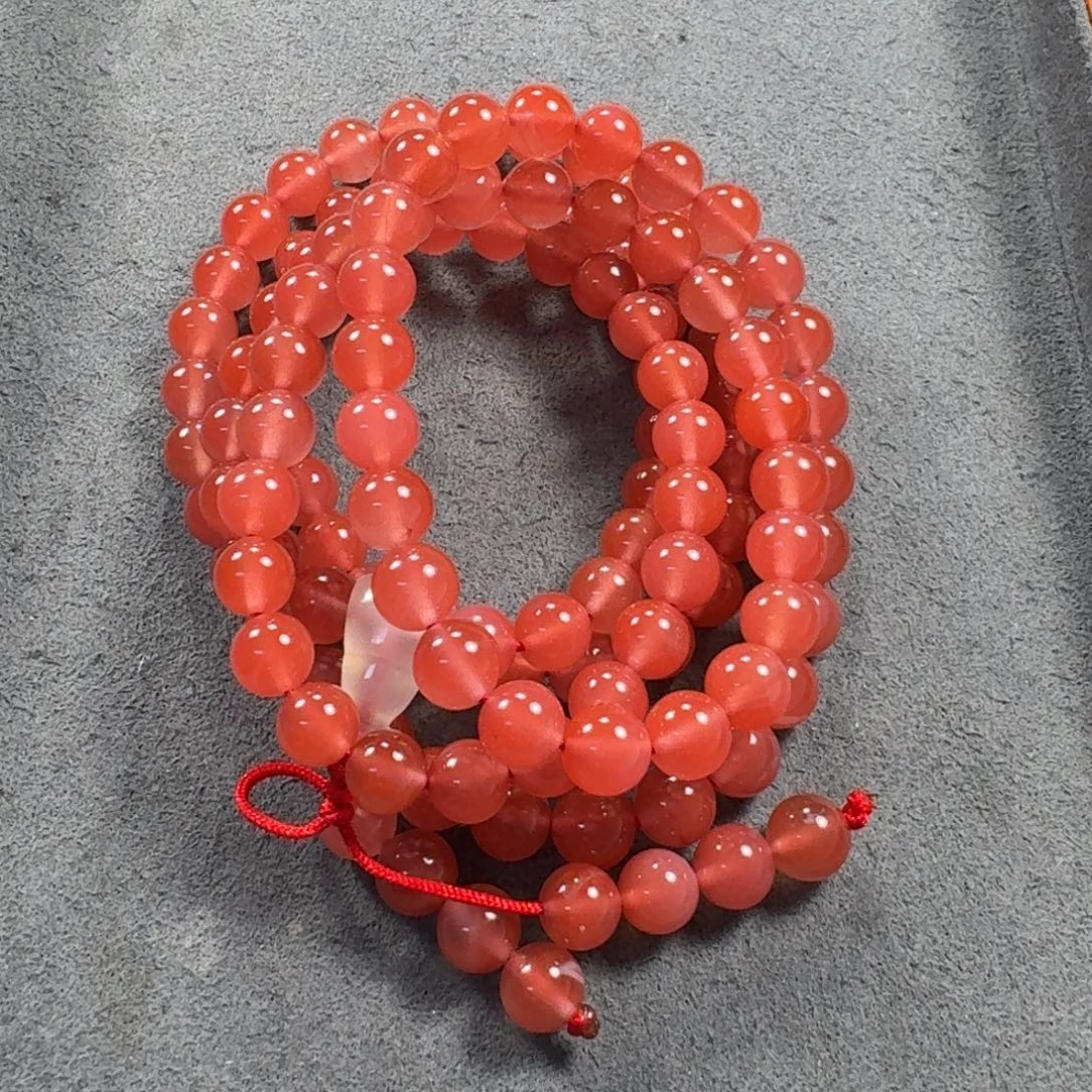 南红玛瑙未镶嵌108多尺寸6.3