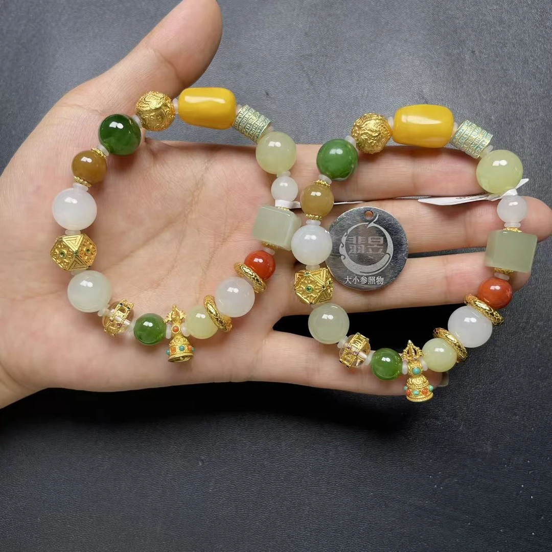 翡昱-SH22-50127-和田玉多宝手串/多样性发其一C