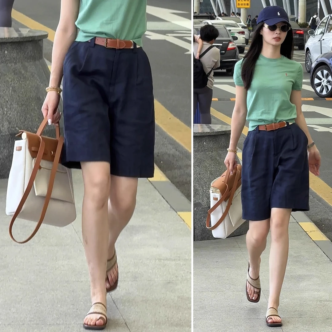 休闲五分裤女夏季薄款亚麻裤子2025新款直筒中裤高腰显瘦外穿短裤