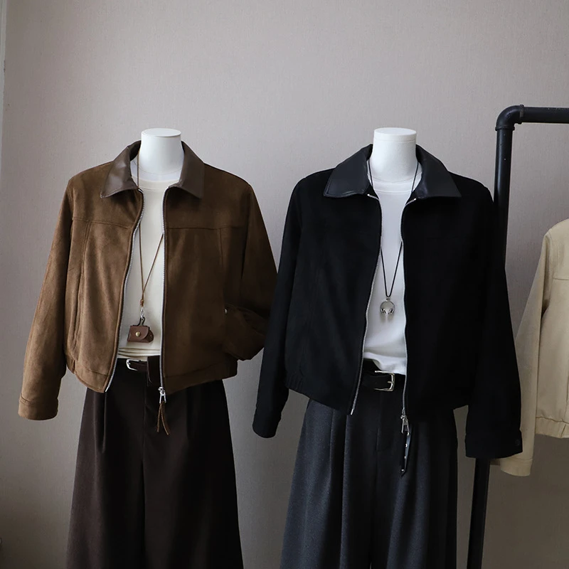 时尚休闲潮流韩版秋冬短款百搭宽松显瘦上衣[比正]秋冬新款清