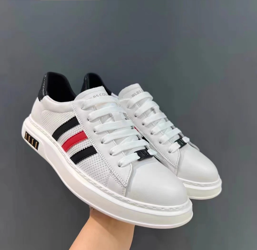 新款小白男鞋夏季新款透气男士百搭运动板鞋潮流厚底休闲男鞋