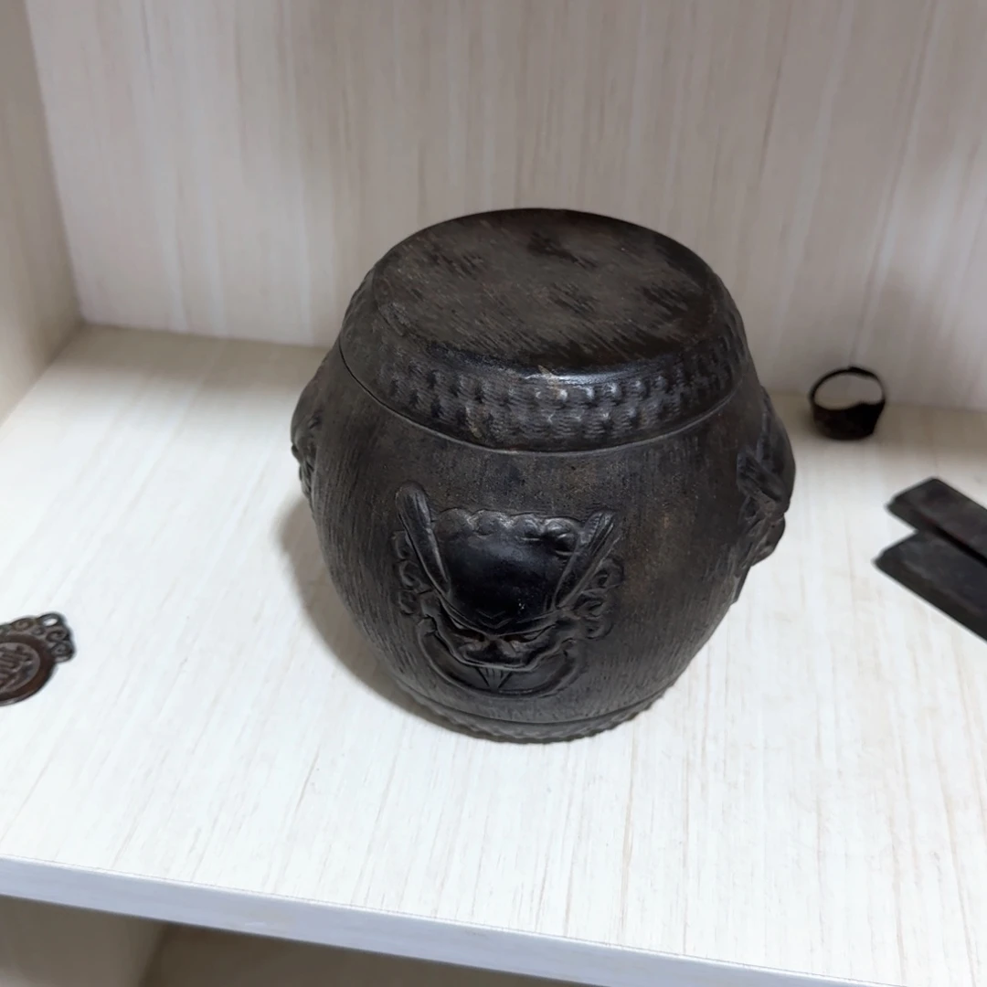 文房摆件 兽头石鼓