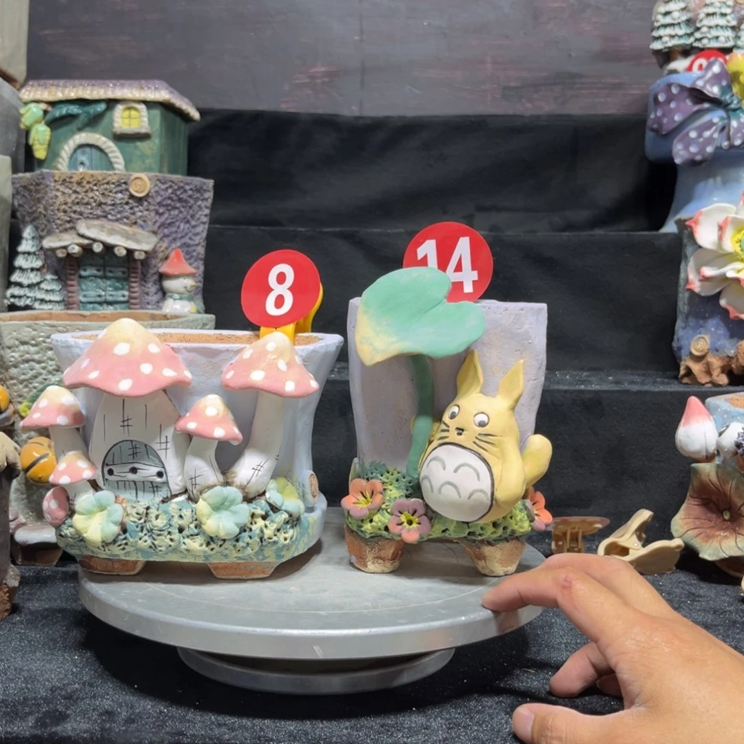 红陶G****磊白狐花器多肉花盆