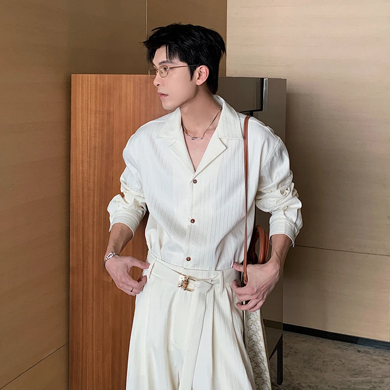 一轩轩轩【醒春集】春夏中式老钱风潮流男休闲衬衫套装25614-25307