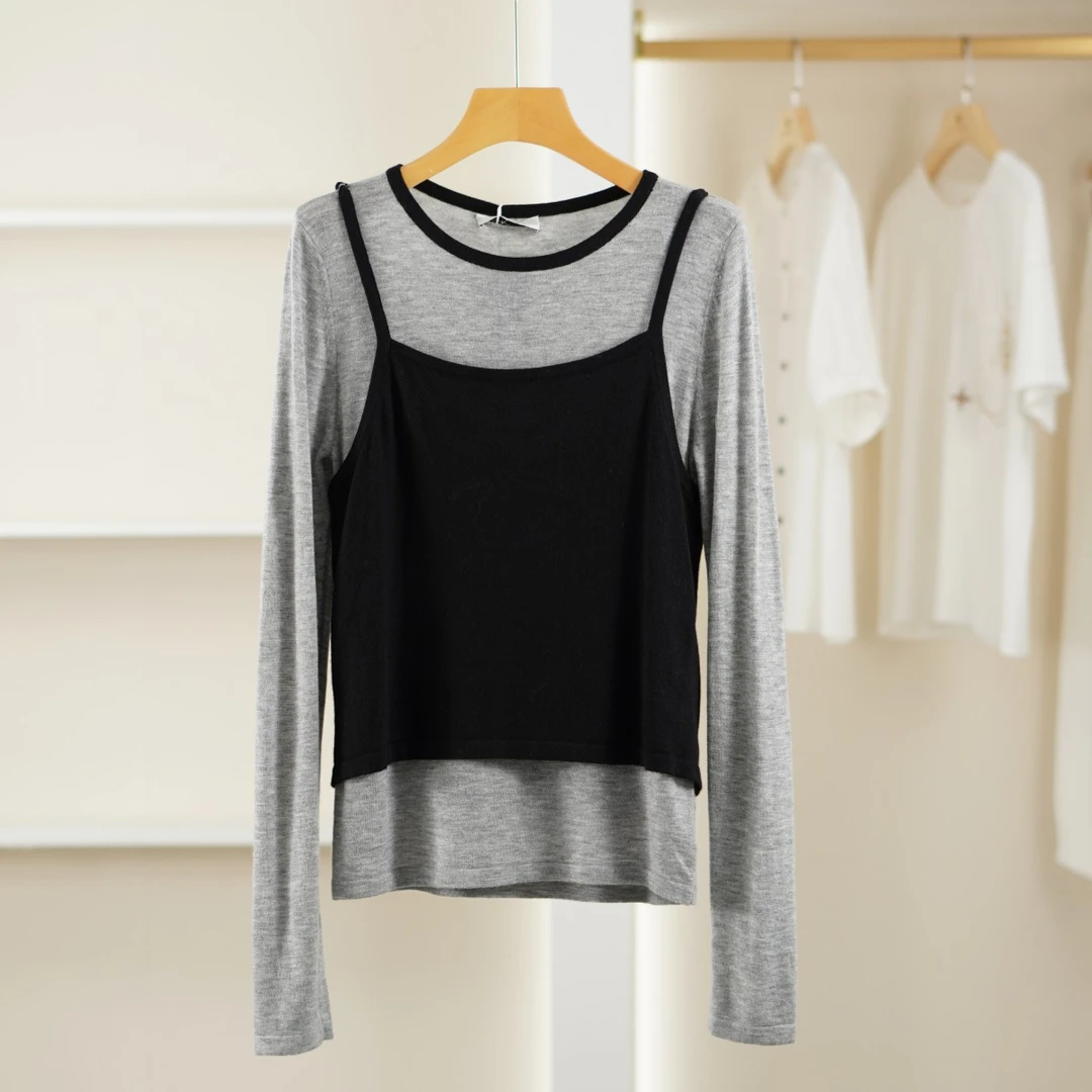 麦迪尚品【K】50428279 春季简约吊带针织上衣品牌撤柜女装