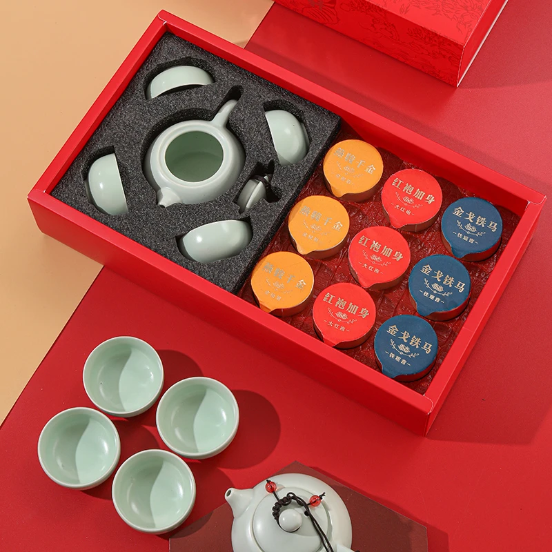 虎嗅茶香 三大茗茶茶叶礼盒装大红袍+铁观音+金骏眉组合茶