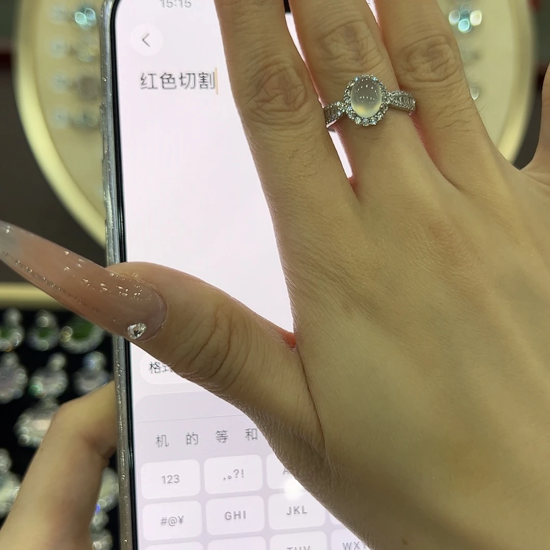 吃***拳石榴石银S925镶嵌戒指