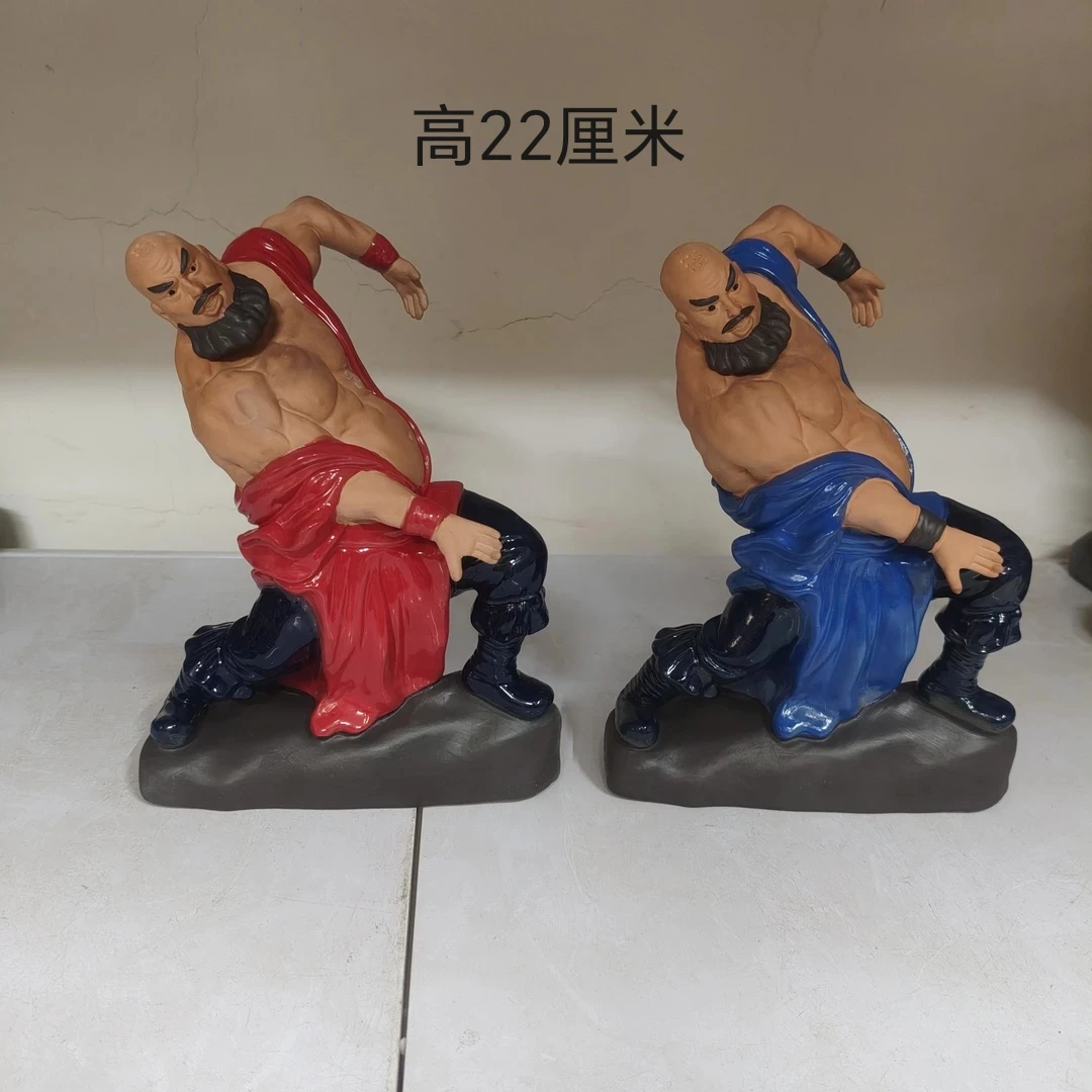 鲁智深精美武术功夫盆景雕塑工艺品装饰盆栽附石人物陶瓷摆设创意