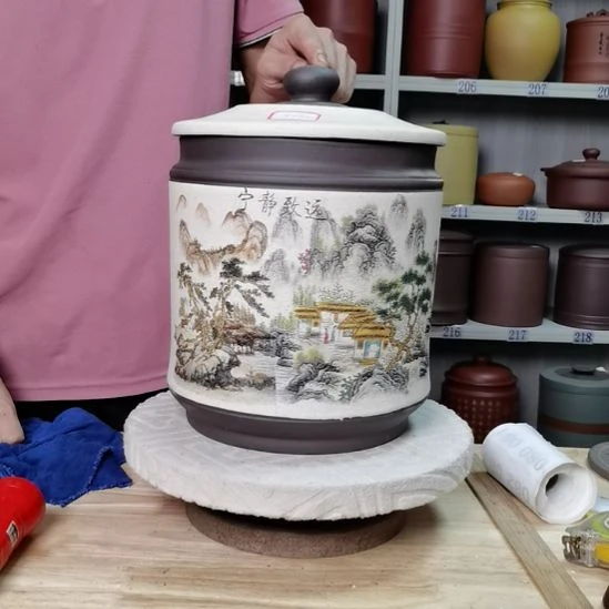 紫砂茶叶罐正品宝塔宁静致远9792