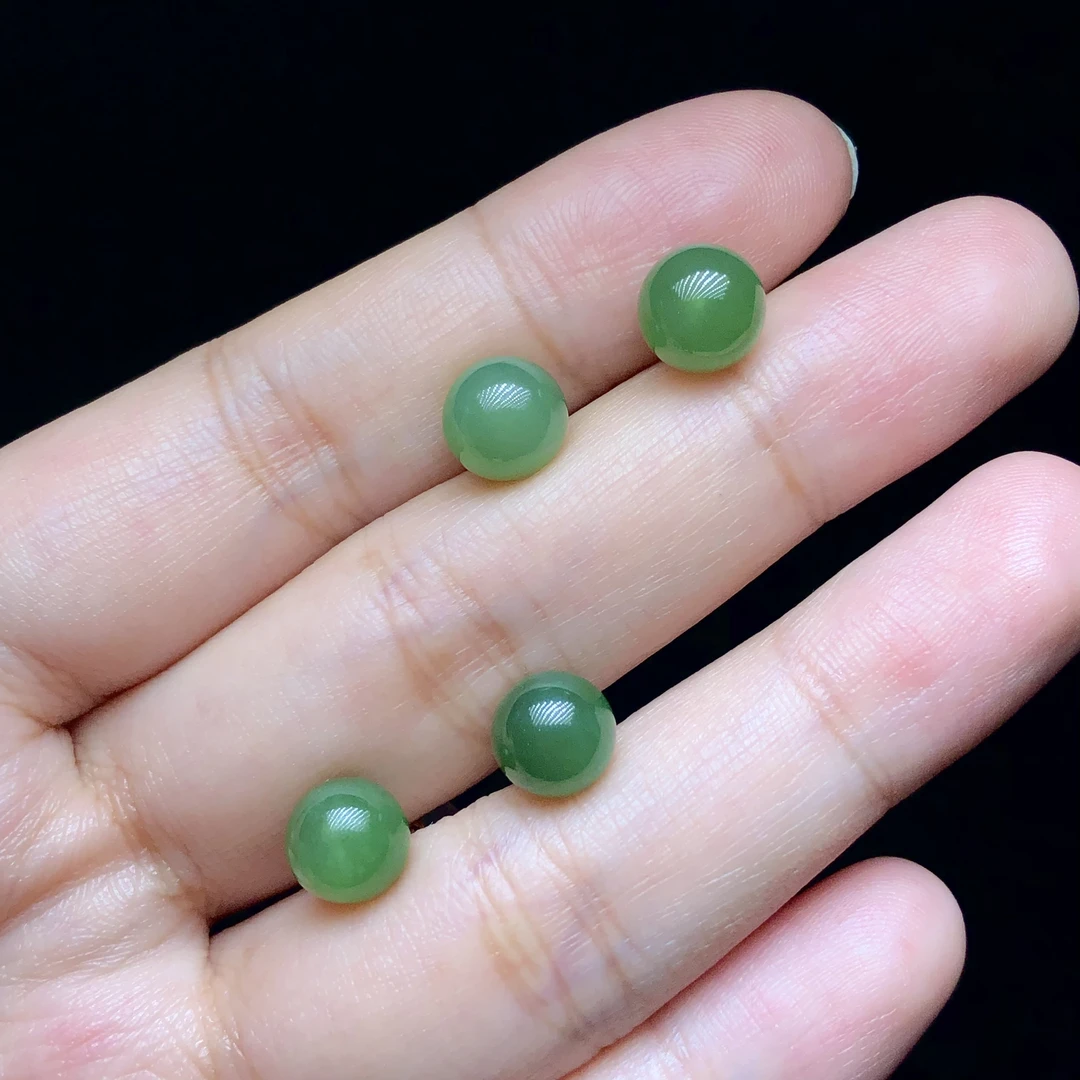 【云上好物】18K金和田玉耳钉-多样性发其一-7.5mm-DS38750（WJ）