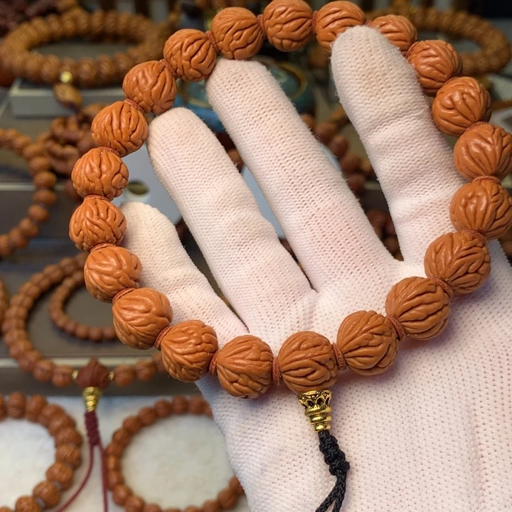 无***味手串桃核秦岭龙纹