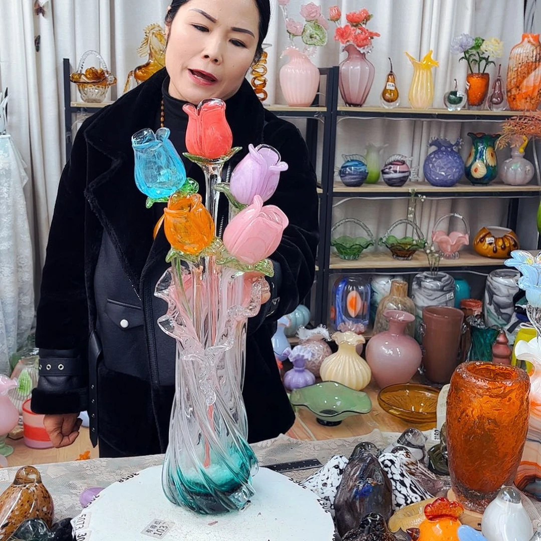 5花1瓶家悦琉璃工艺品福利