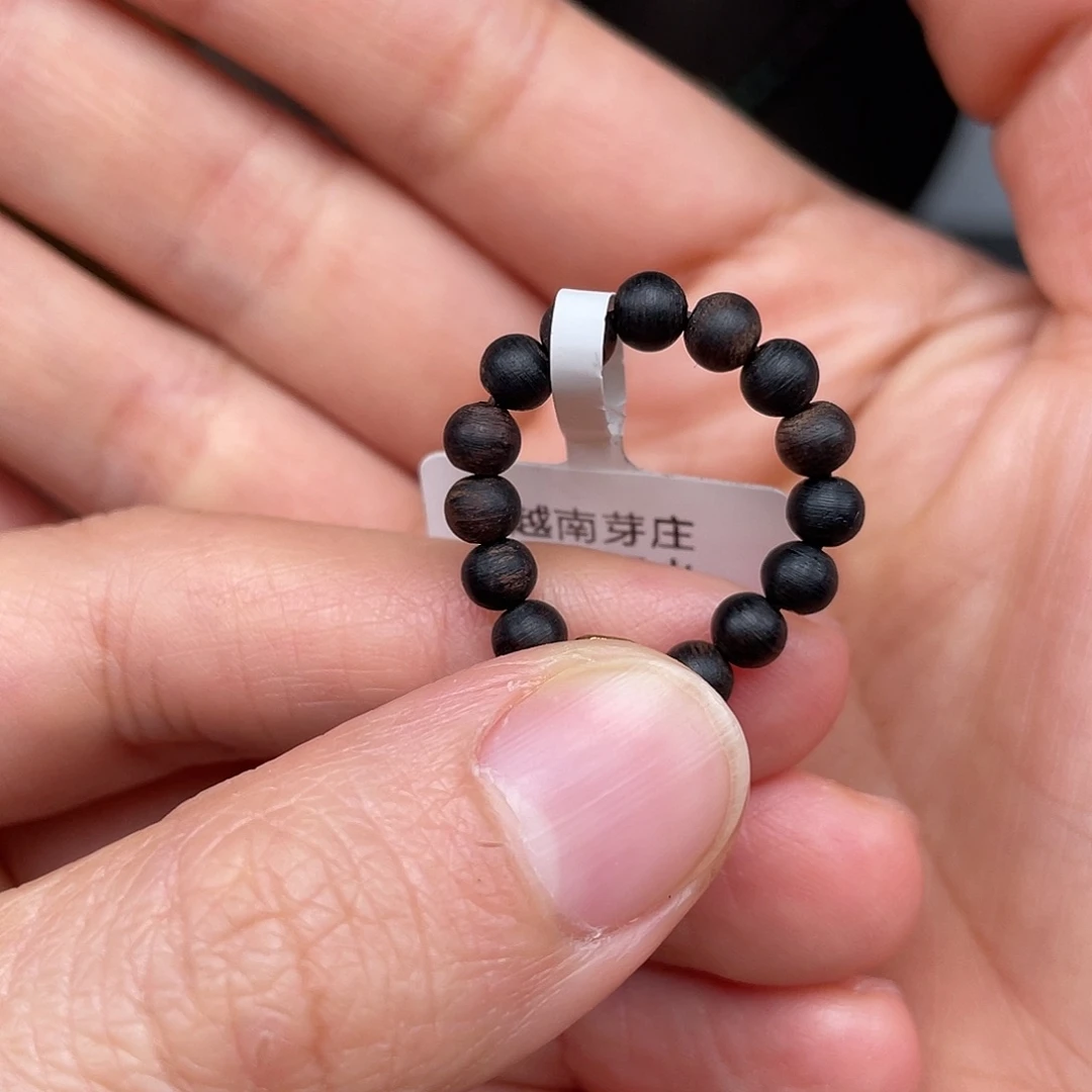沉香手串越南芽庄白棋戒指
