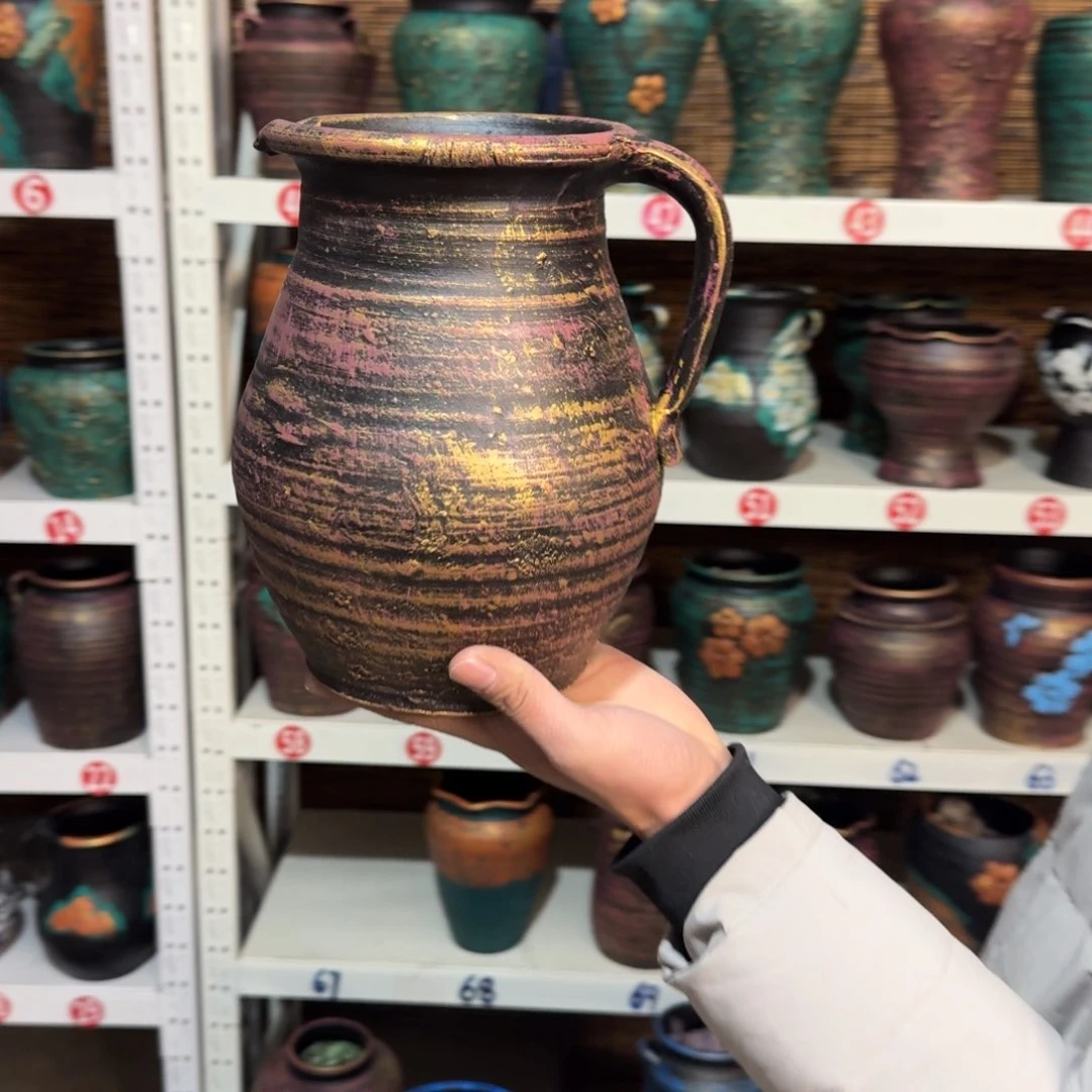 红陶红陶浮雕花盆炸炸炸炸