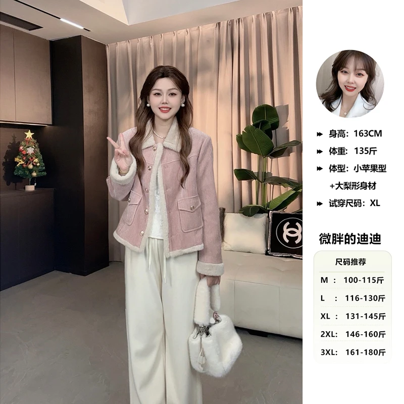 楠序源子微胖女装 胖mm时尚减龄显瘦气质羽绒服外套DD8876