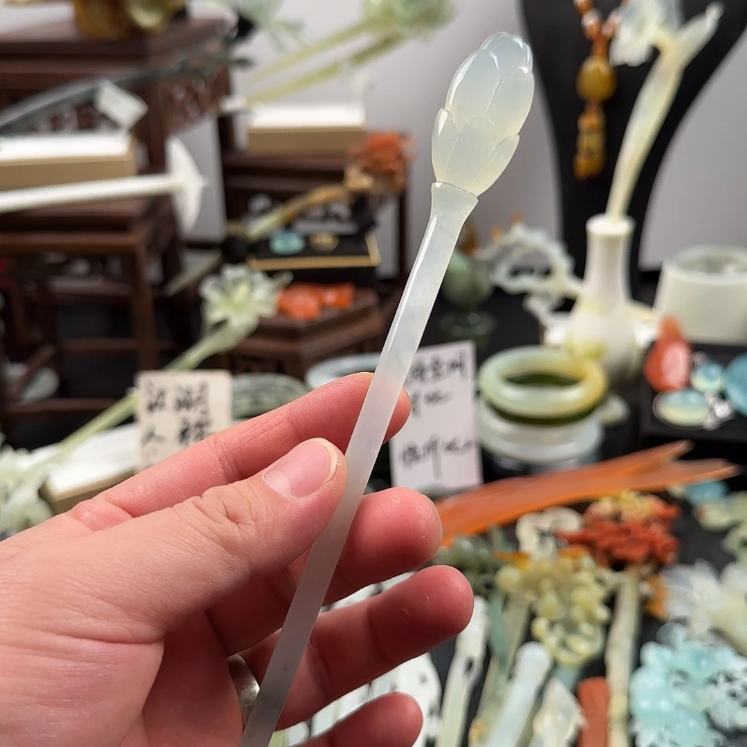 蛇纹石玉未镶嵌发饰